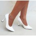 Sapato Scarpin Feminino Salto Taça Branco Verniz - Sapato - Levit Calçados