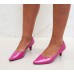    Sapato Scarpin Feminino Sobressalto Salto Fino Baixo Verniz  Pink - Sapato - Levit Calçados