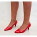   Sapato Scarpin Feminino Sobressalto Salto Fino Baixo Verniz Vermelho - Sapato - Levit Calçados